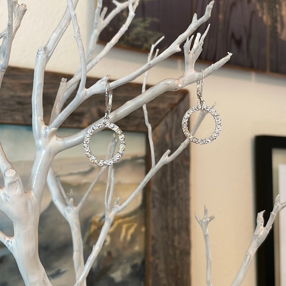 Sterling silver earrings with CZ accents - Picture 2 of 4